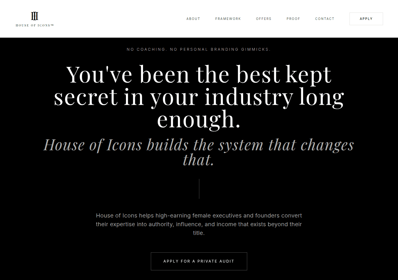 Screenshot of thehouseoficons.co