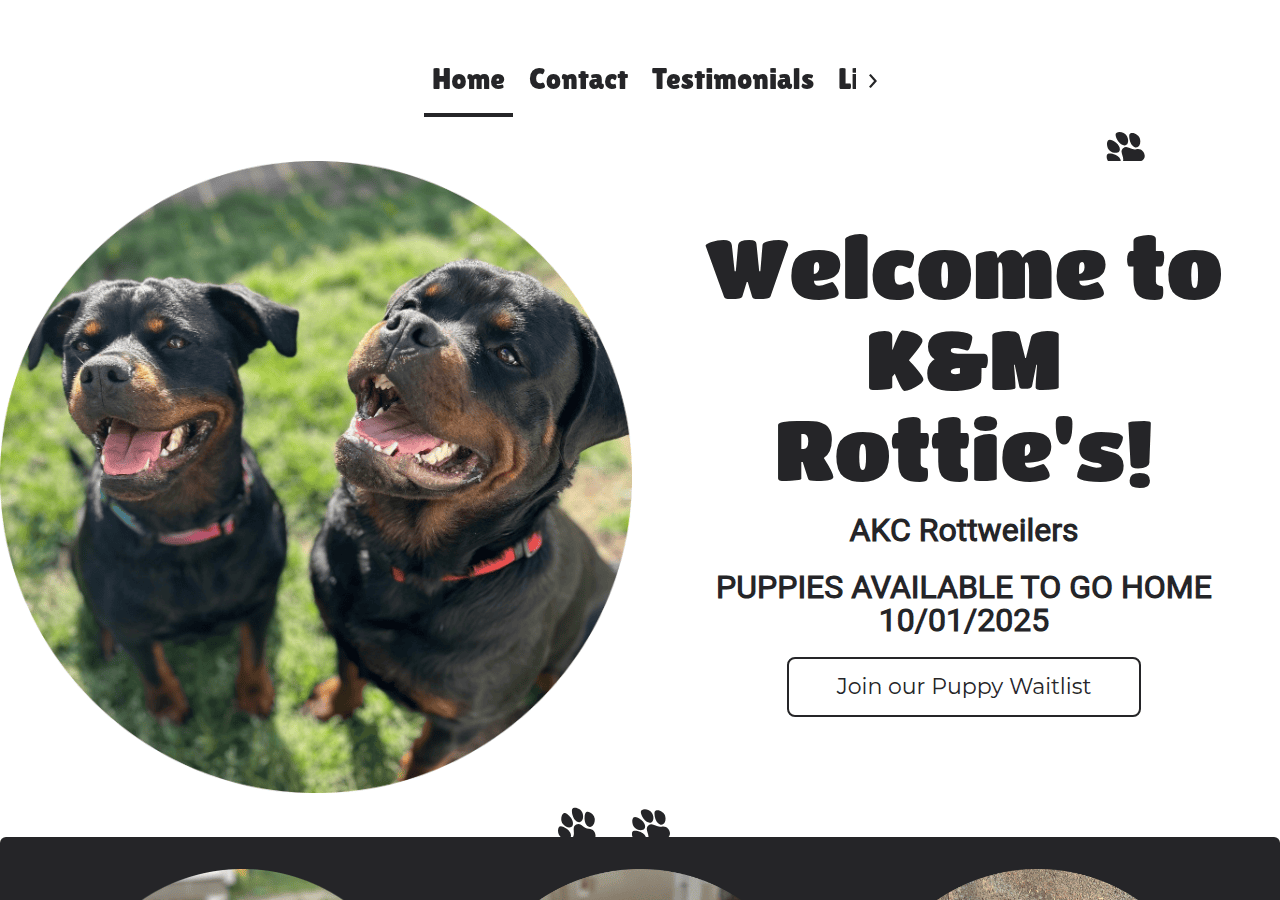 Screenshot of kmrotties.com