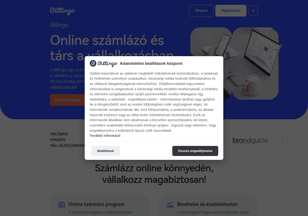 Screenshot of billingo.hu