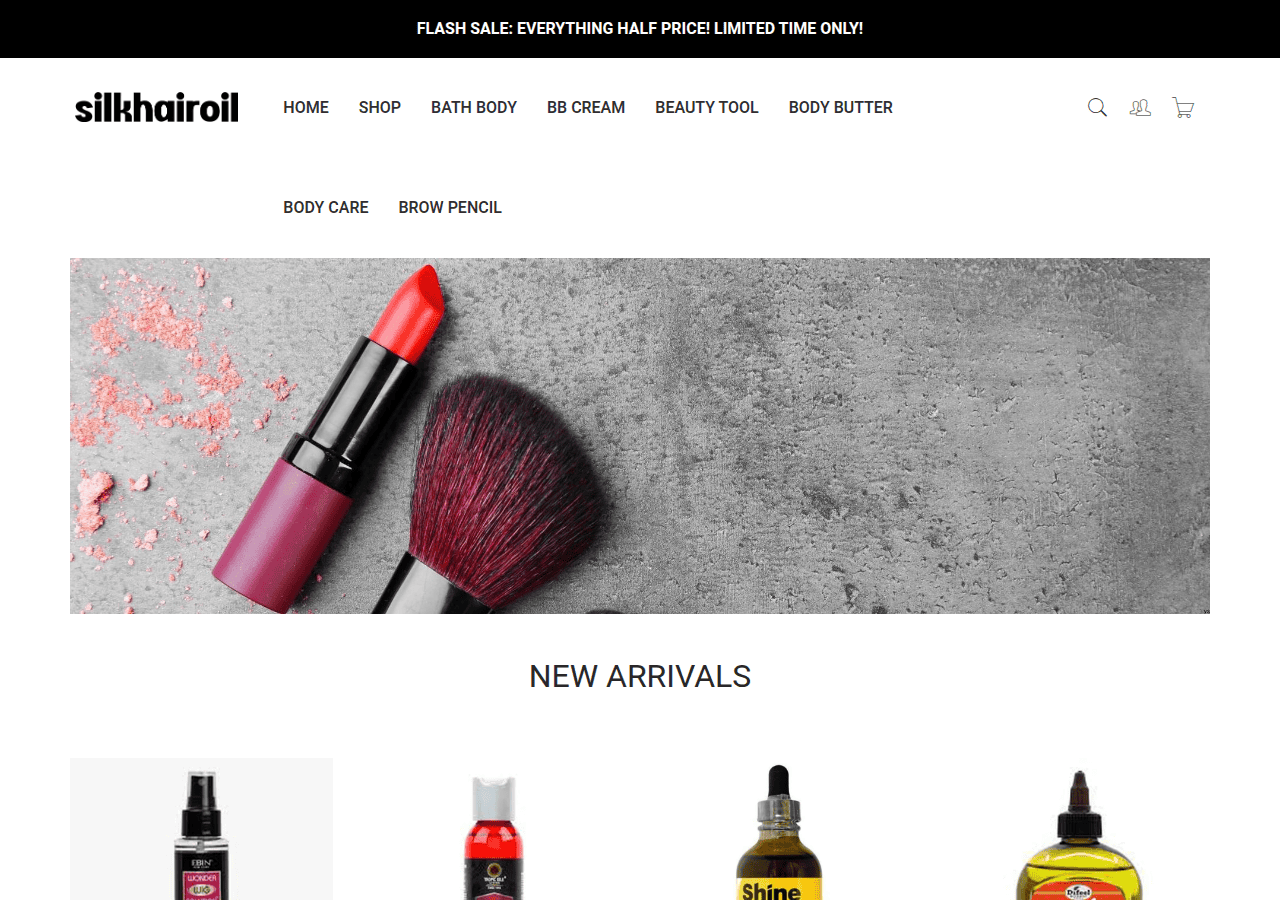 Screenshot of silkhairoil.com