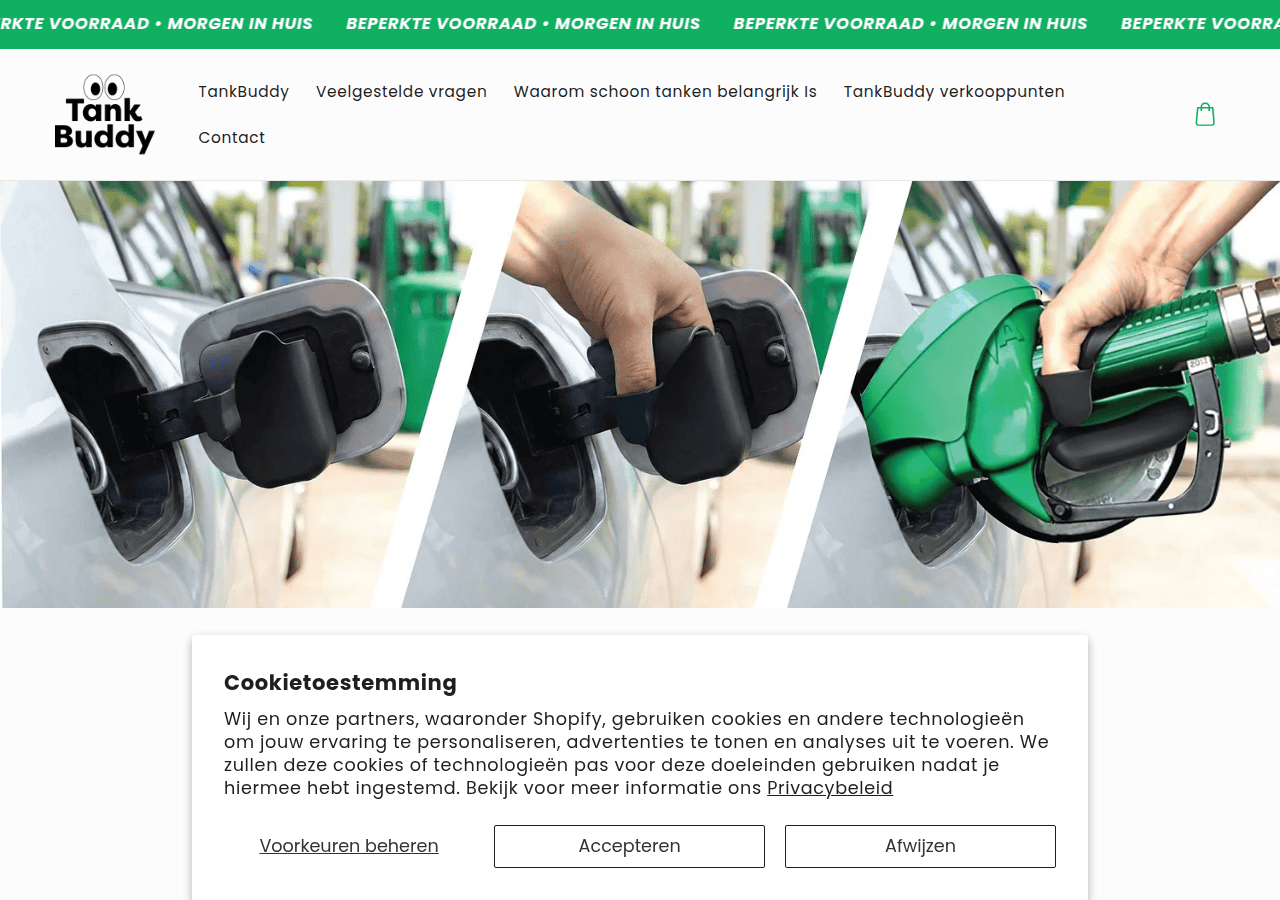 Screenshot of tankbuddy.nl