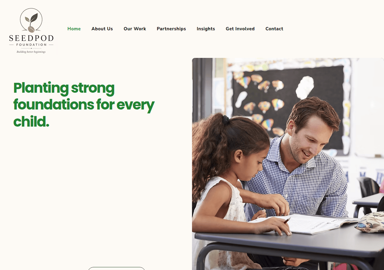 Screenshot of seedpodfoundation.org