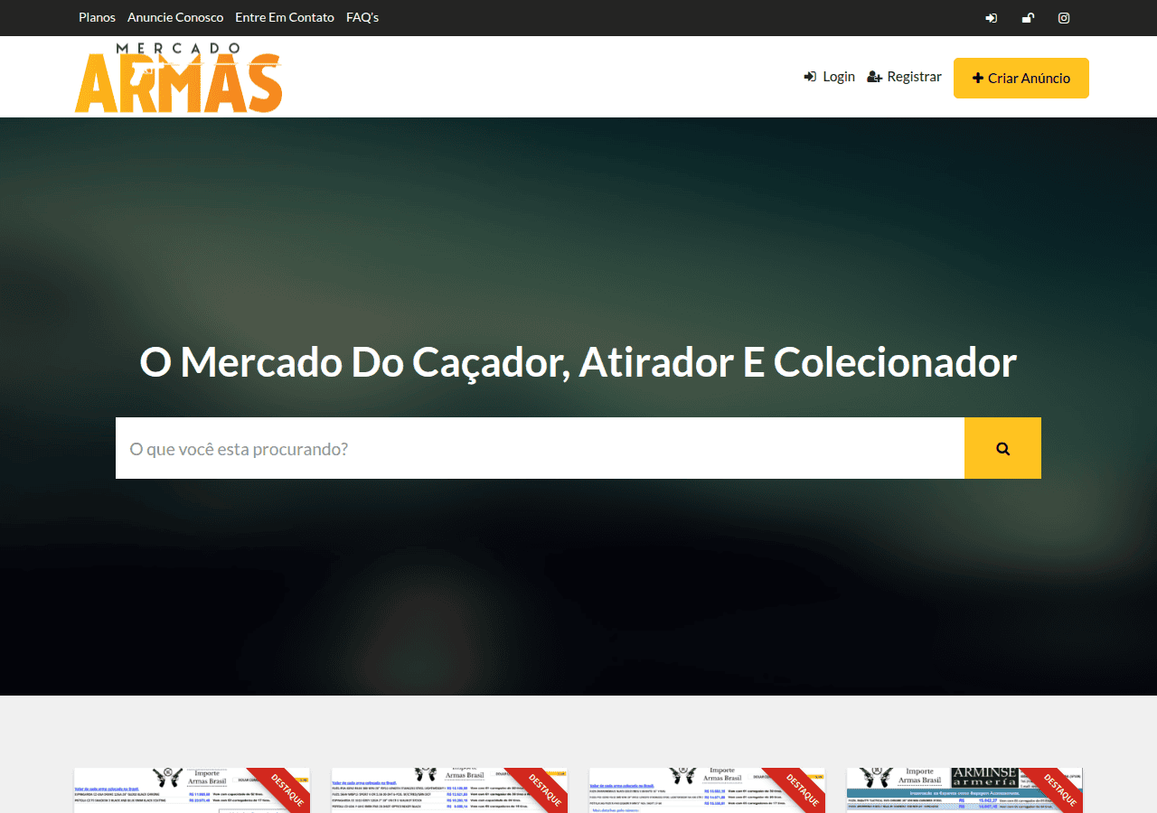 Screenshot of mercadoarmas.com