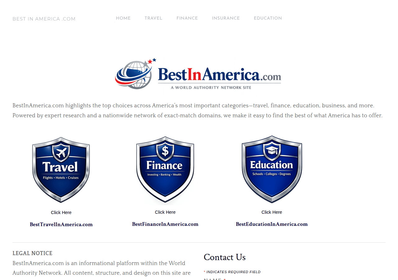 Screenshot of bestdomainsinamerica.com