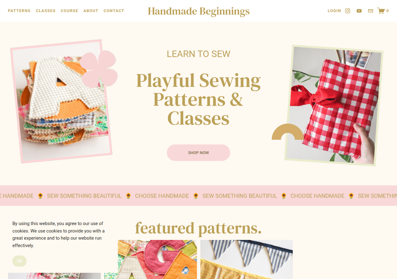 Screenshot of handmadebeginnings.com