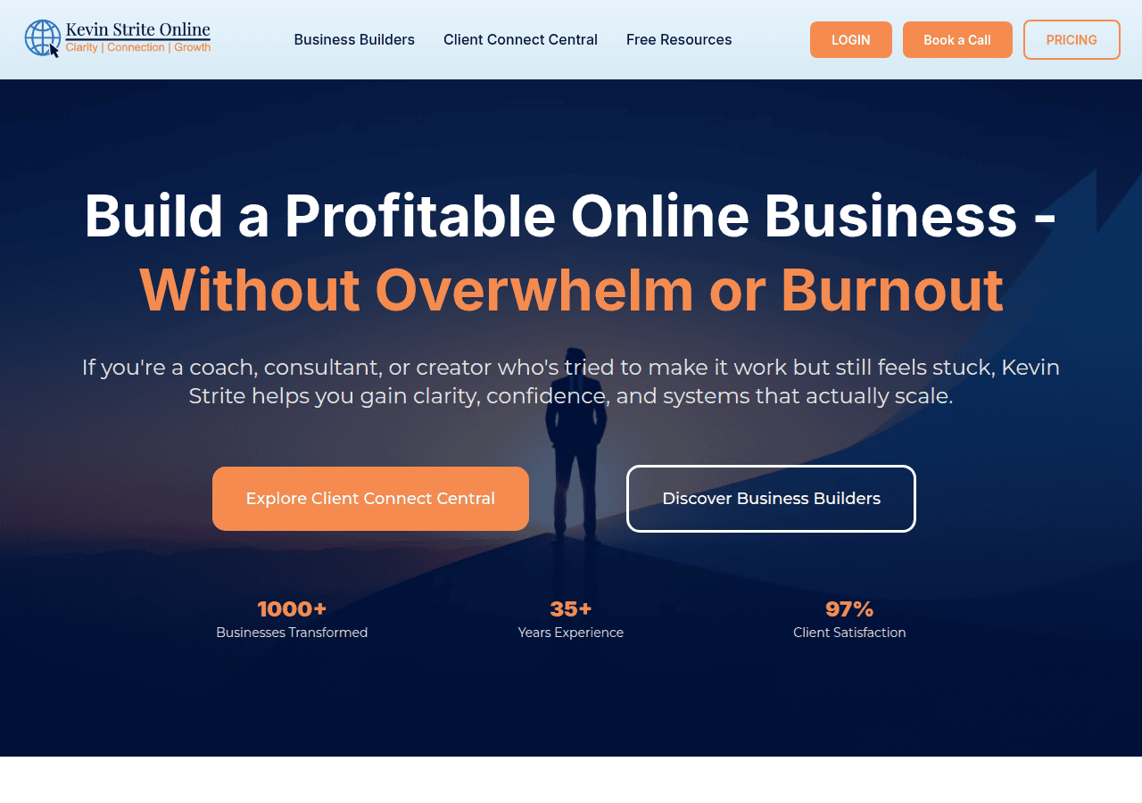 Screenshot of kevinstriteonline.com