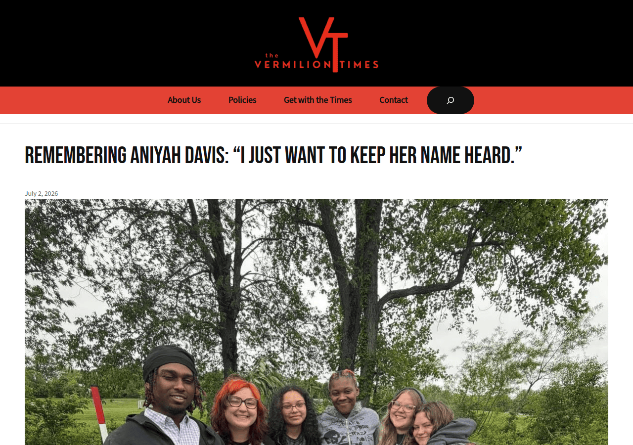 Screenshot of vermiliontimes.com