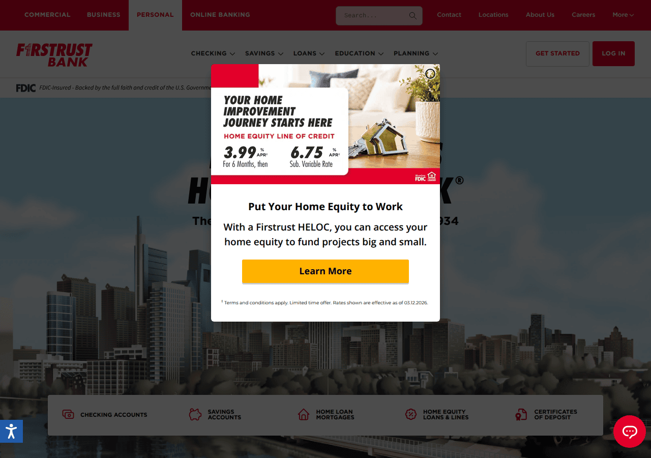 Screenshot of firstrust.com