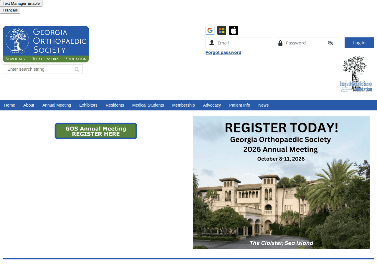 Screenshot of georgiaorthosociety.com