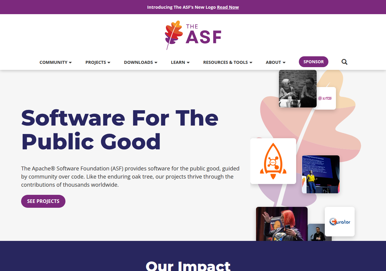 Screenshot of apache.org