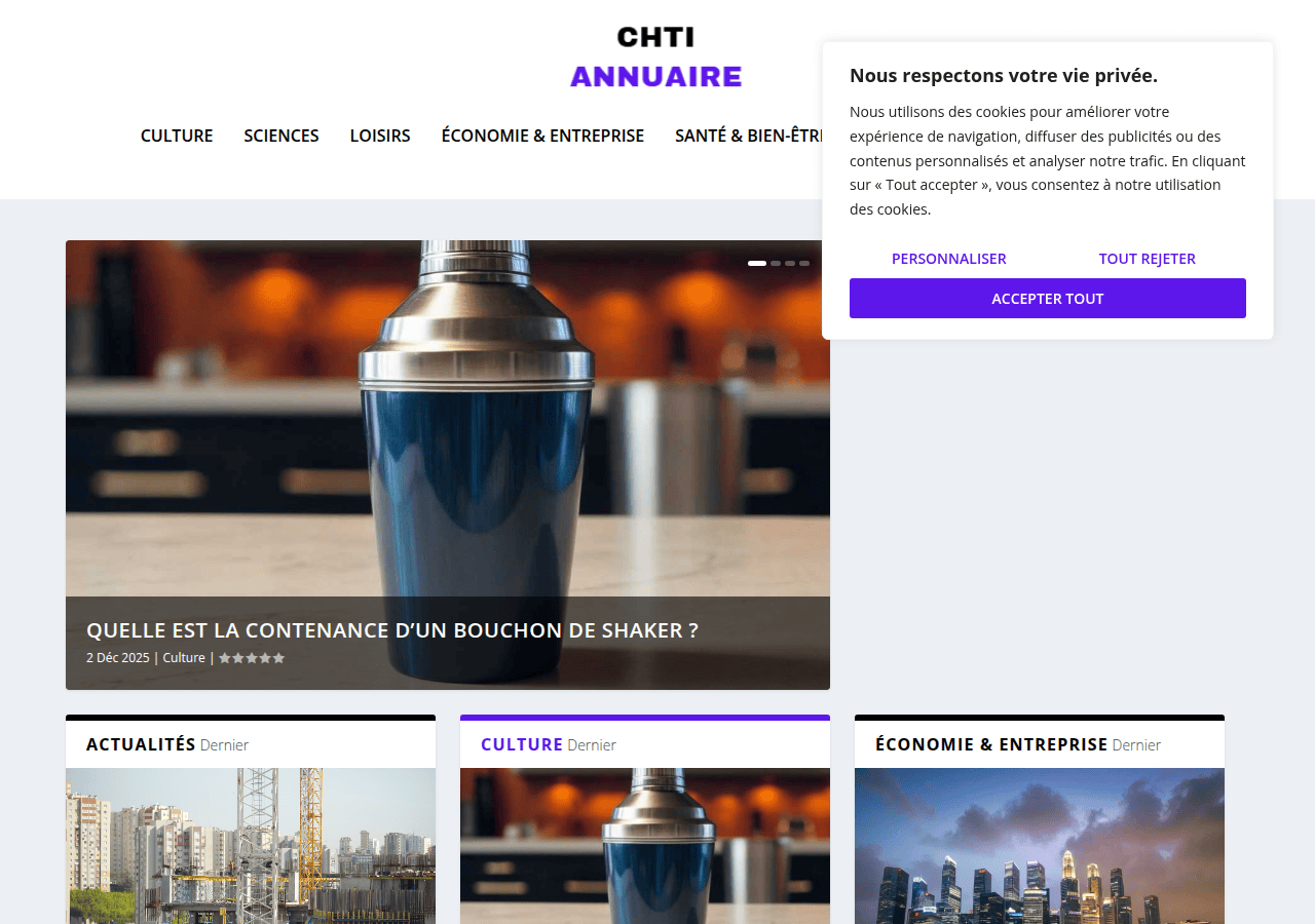 Screenshot of chti-annuaire.com