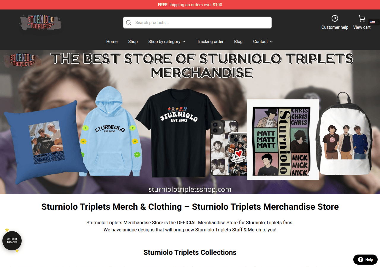 Screenshot of sturniolotripletsshop.com