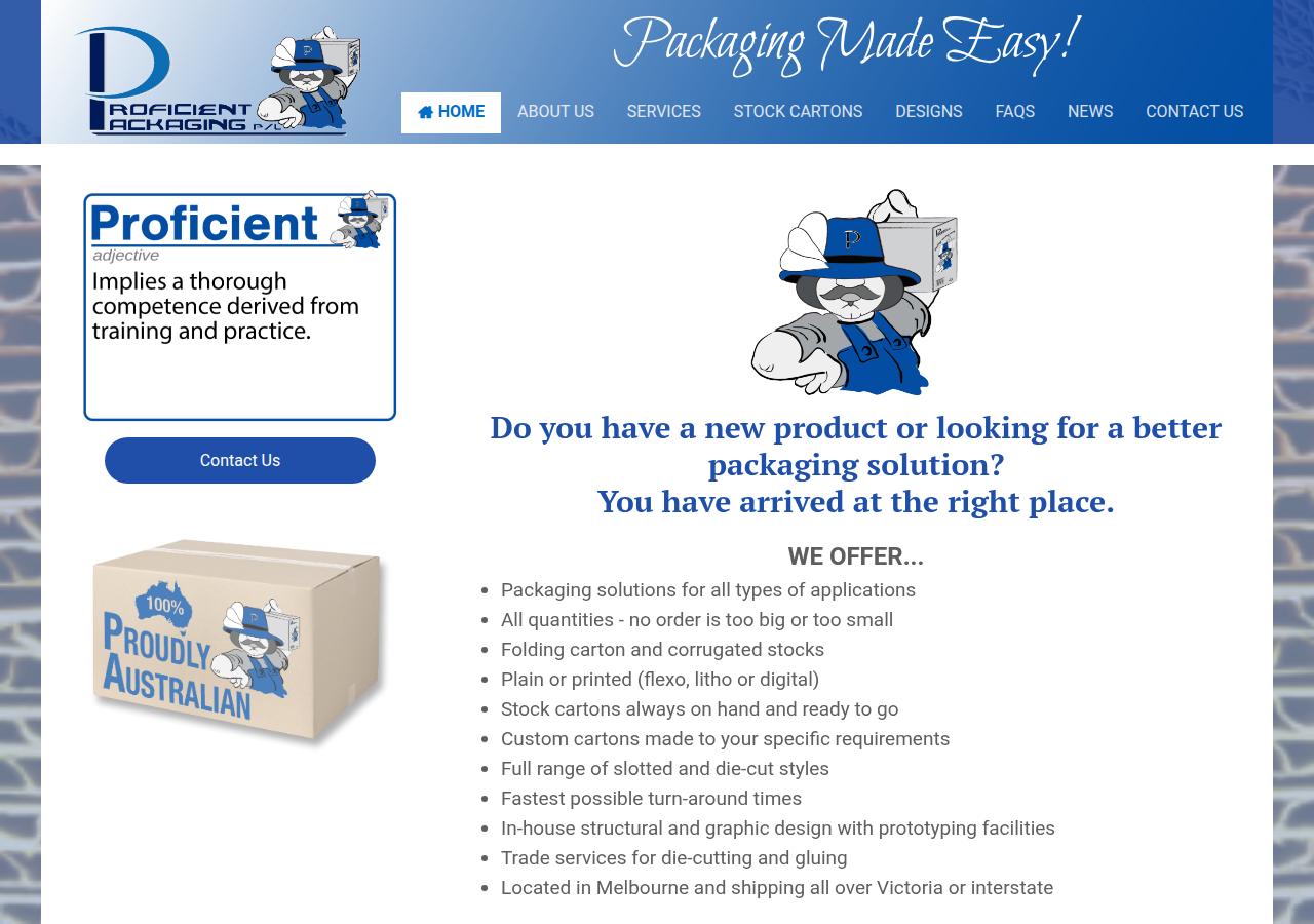 Screenshot of proficientpackaging.com.au