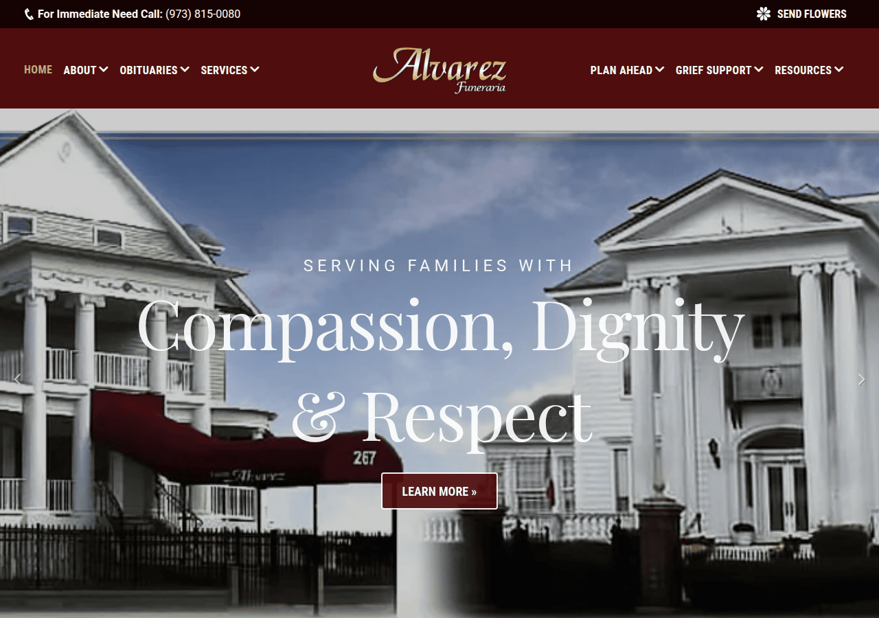 Screenshot of funerariaalvarez.com