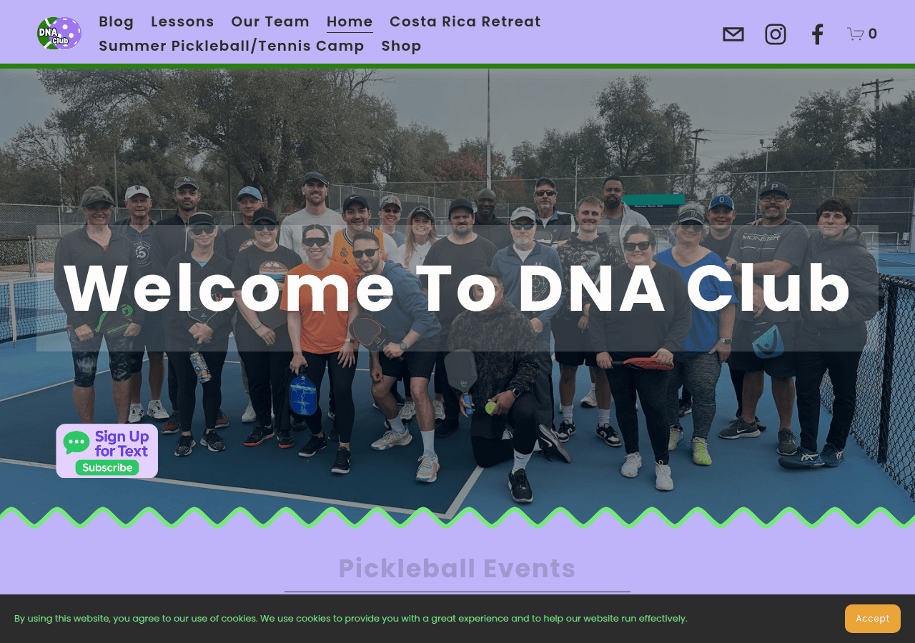 Screenshot of dnatennisclub.com