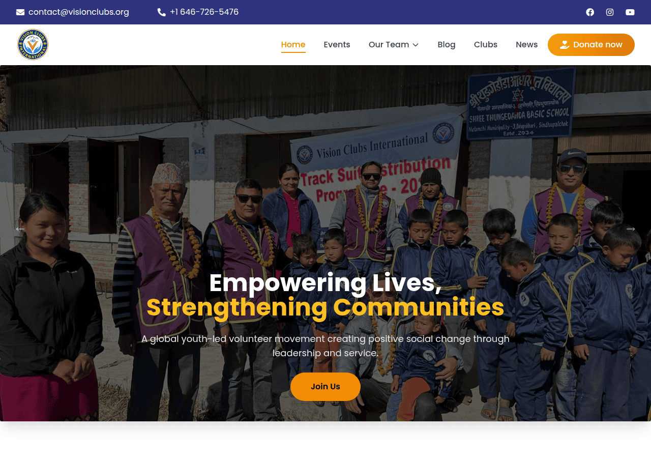 Screenshot of visionclubs.org