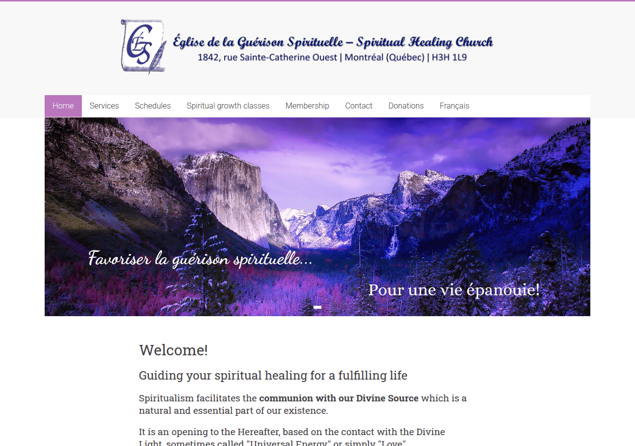 Screenshot of eglisedelaguerisonspirituelle.org