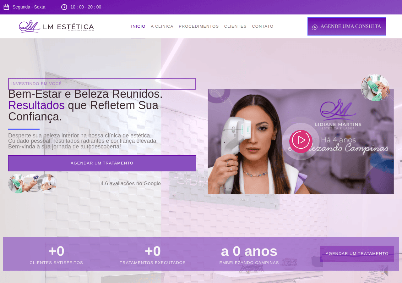 Screenshot of clinicalmestetica.com.br