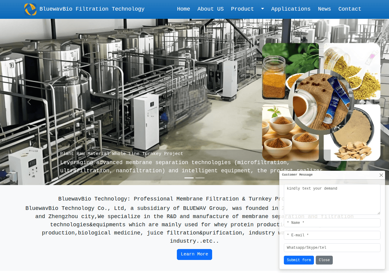 Screenshot of bluewavbio.com