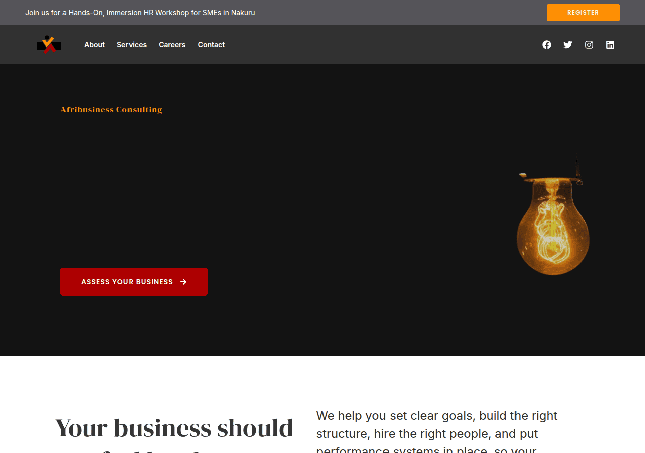 Screenshot of afribusiness.co.ke