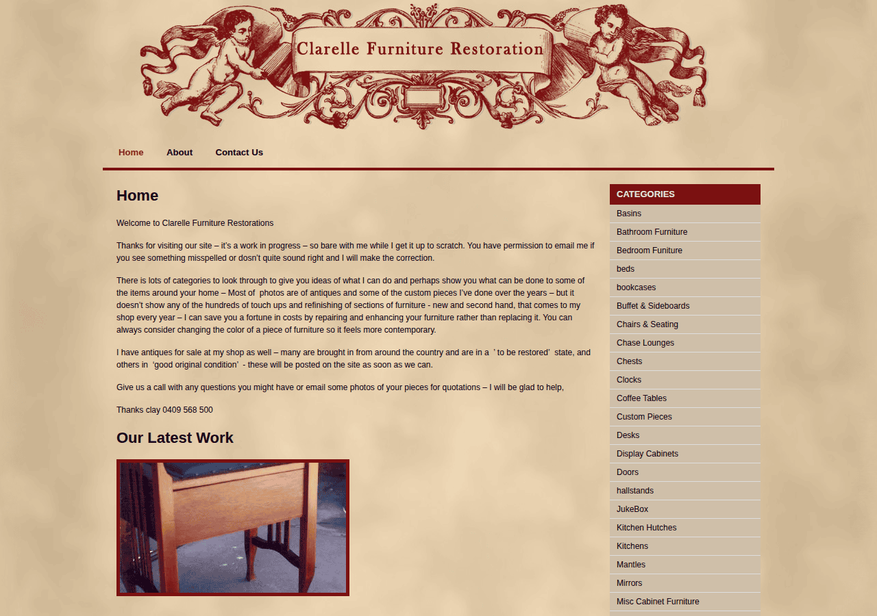 Screenshot of clarelle.com.au