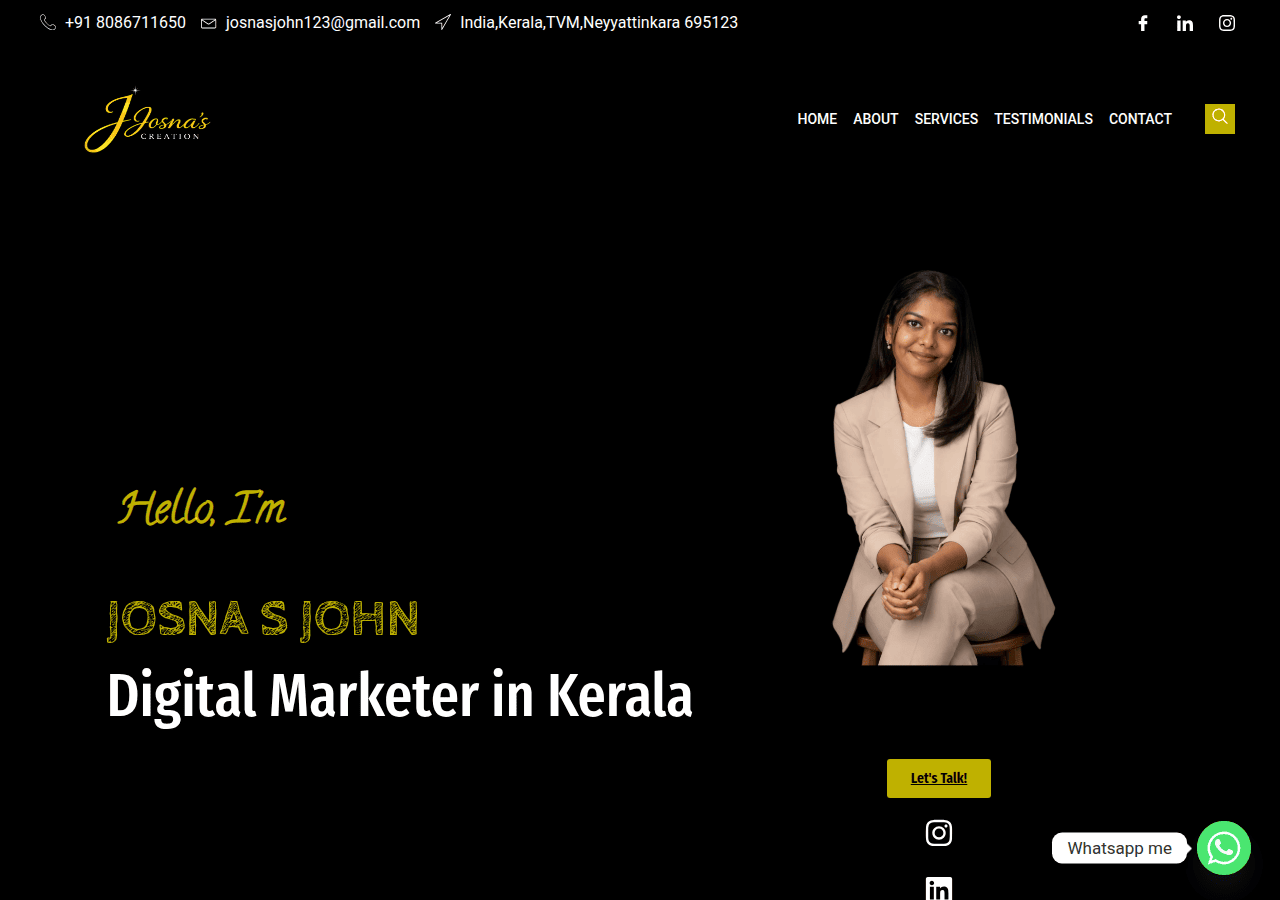 Screenshot of josnascreation.com