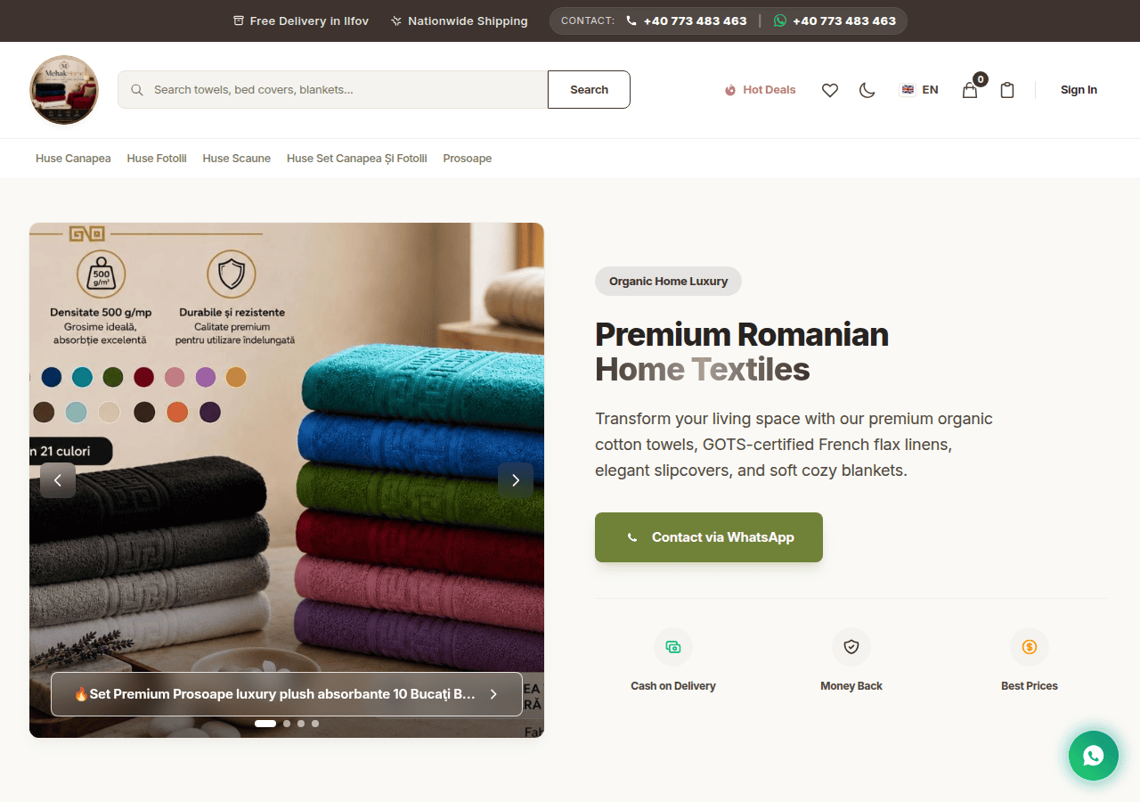 Screenshot of mehakhome.com