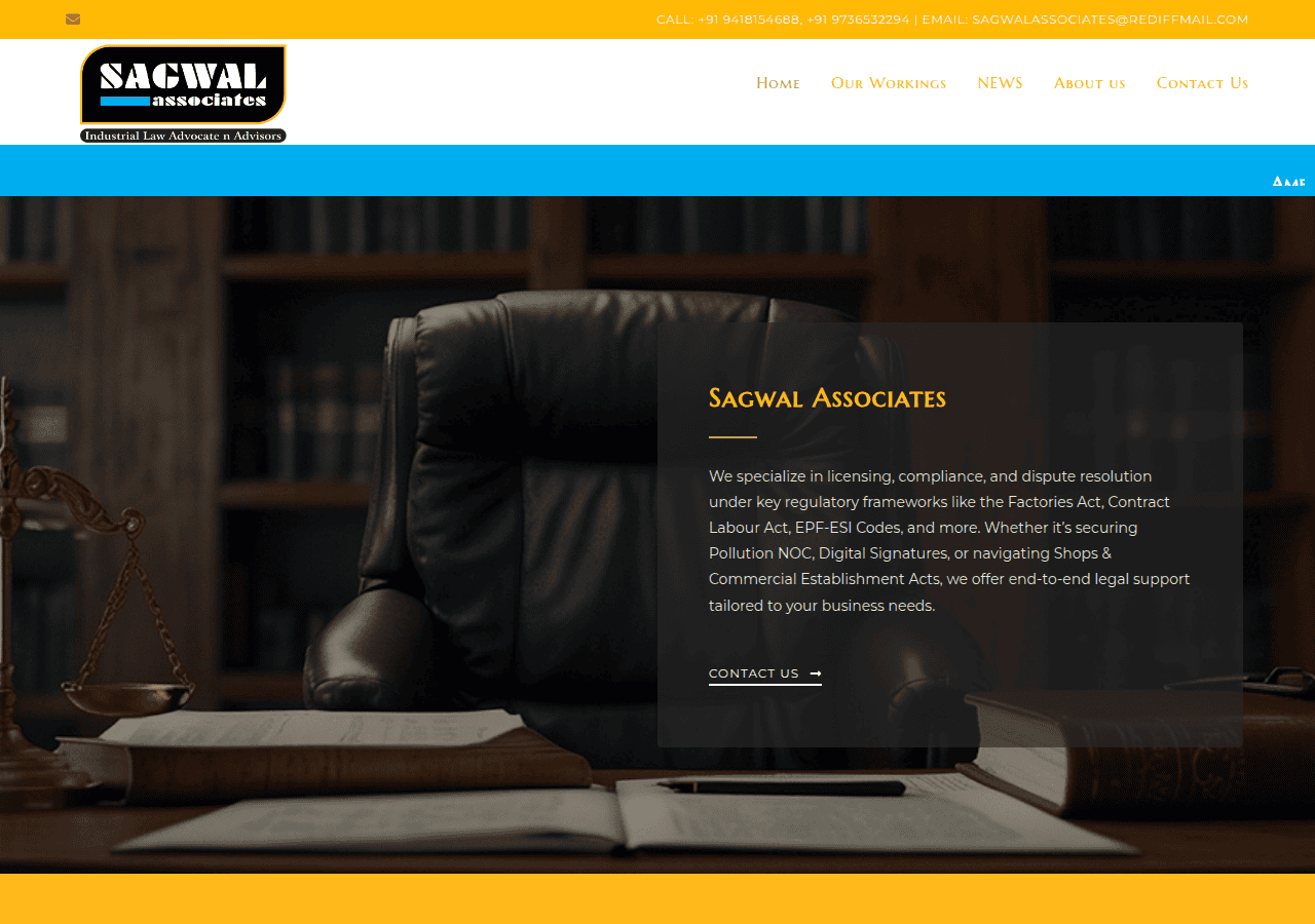 Screenshot of sagwalassociates.in