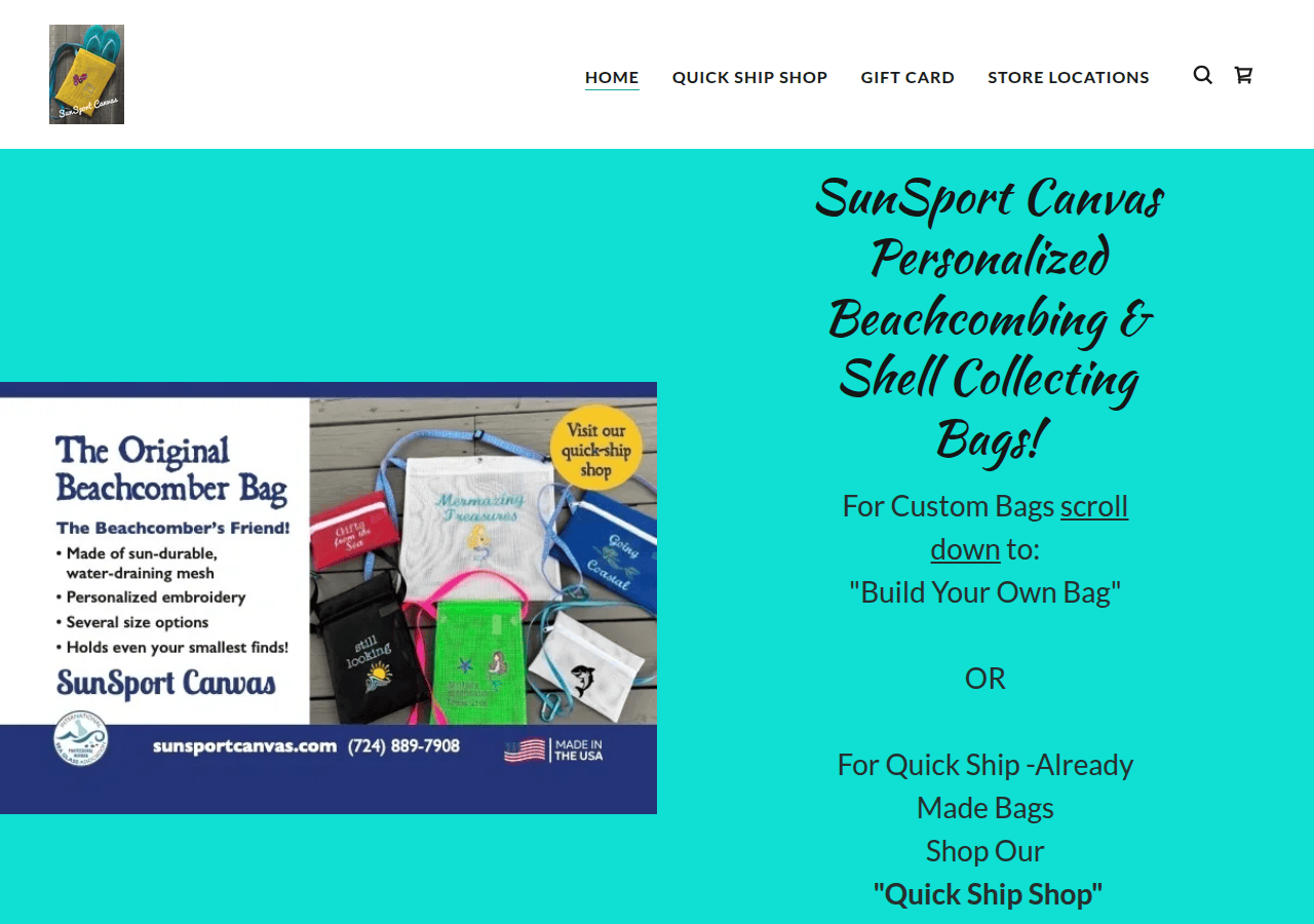 Screenshot of sunsportcanvas.com