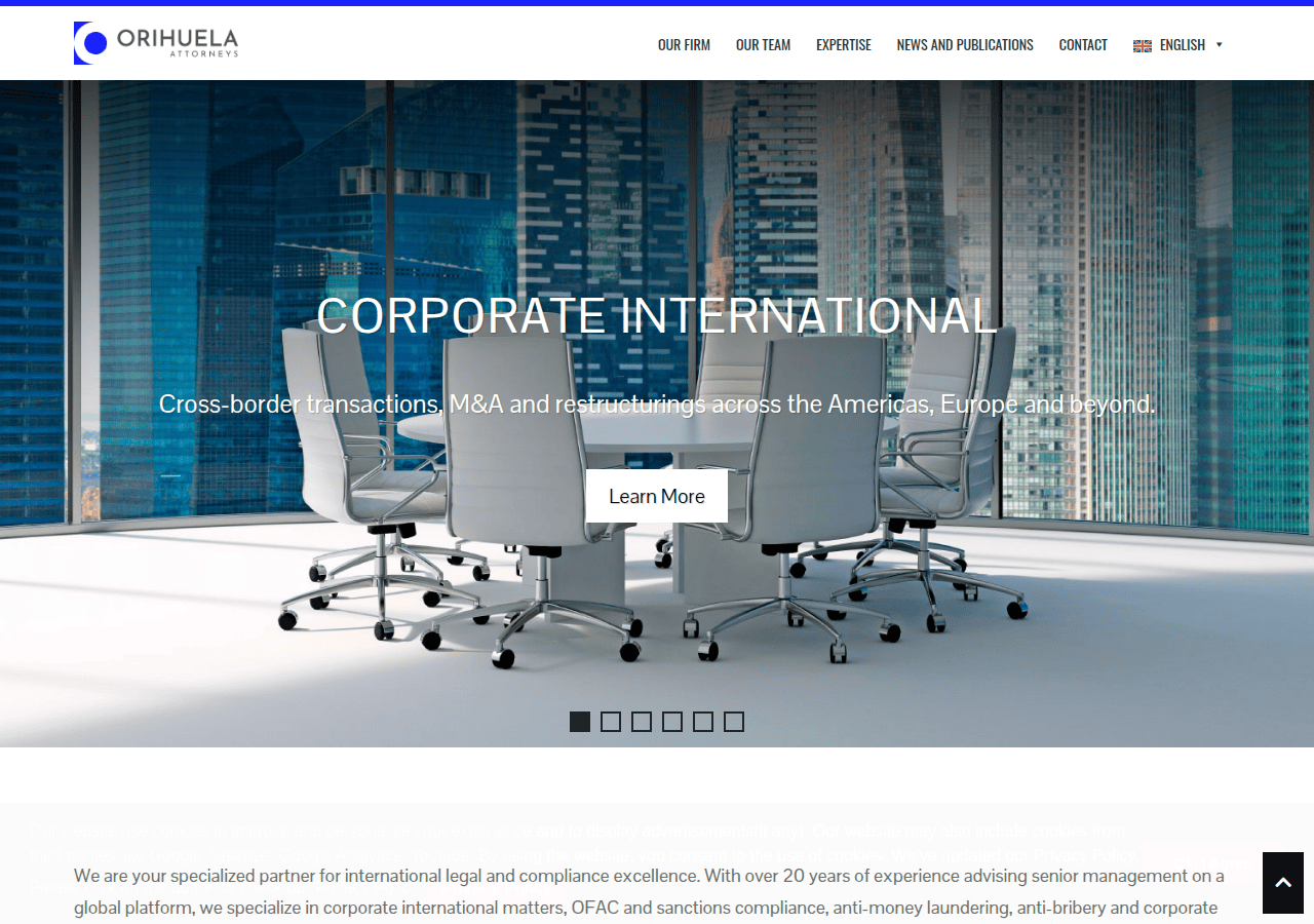 Screenshot of orihuelalegal.com