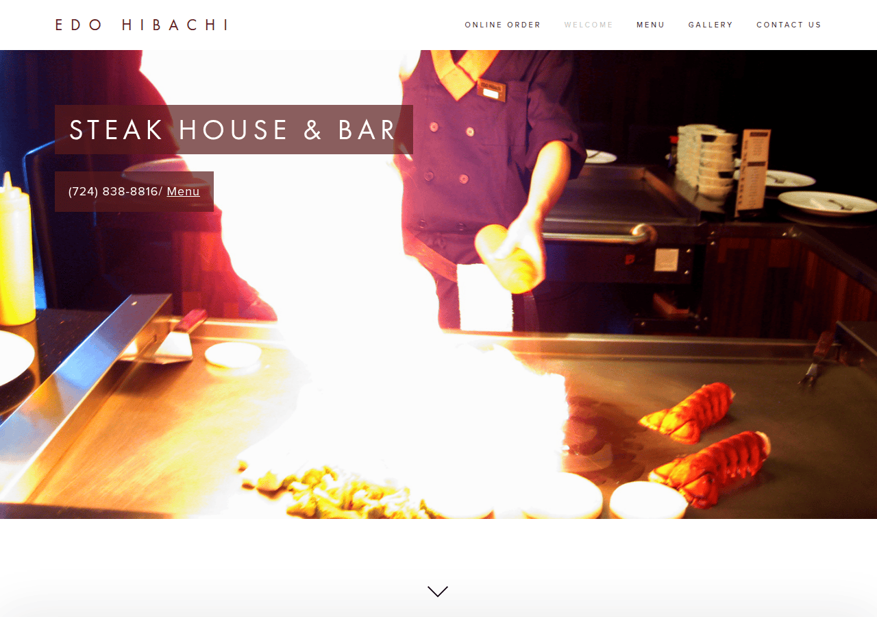 Screenshot of edohibachigreensburg.com