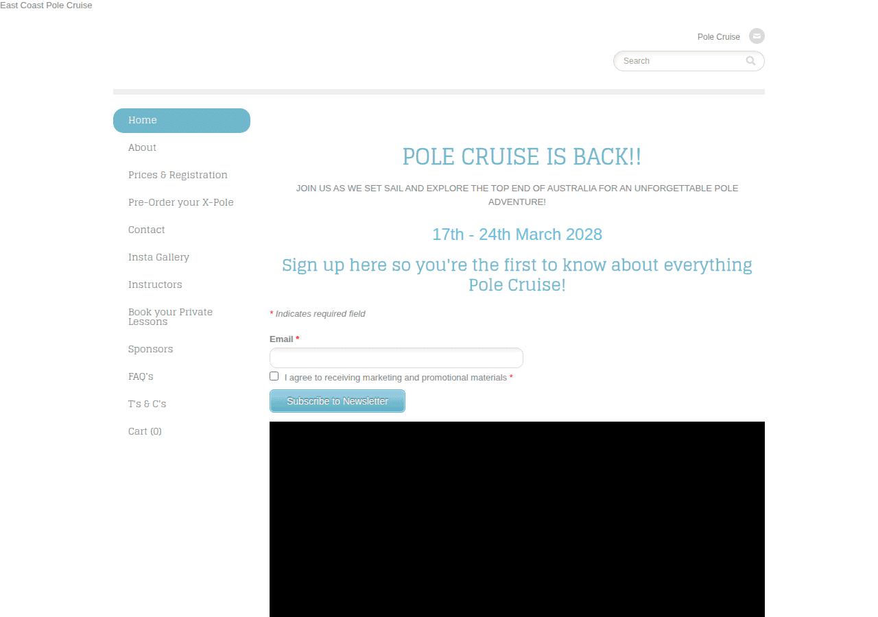 Screenshot of eastcoastpolecruise.com.au