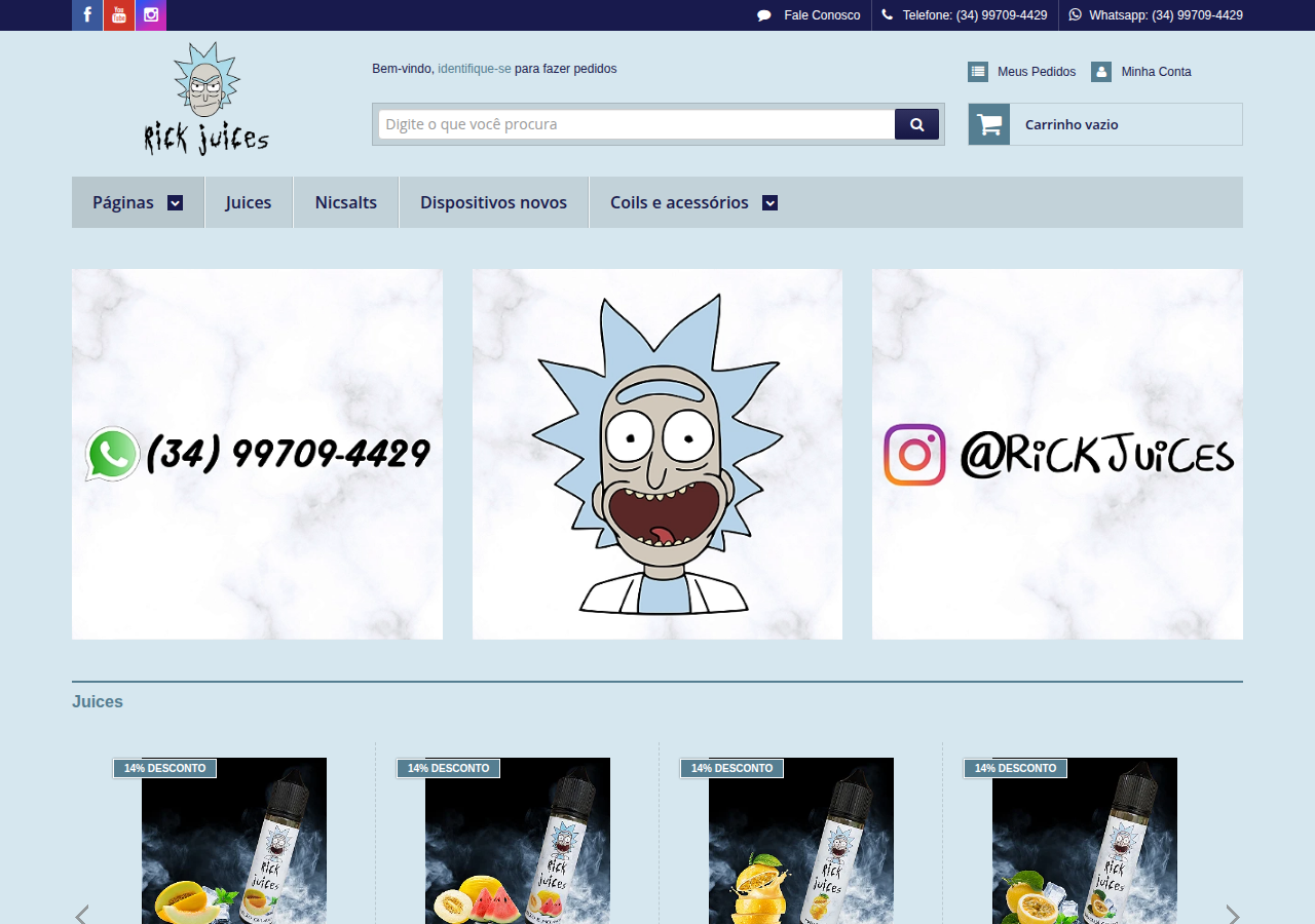 Screenshot of rickjuices.com.br
