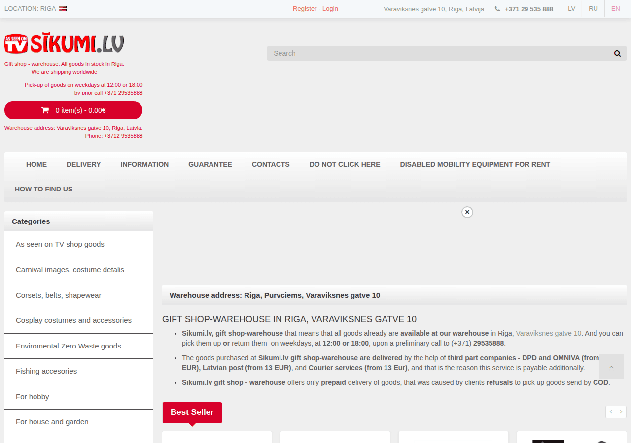 Screenshot of sikumi.lv