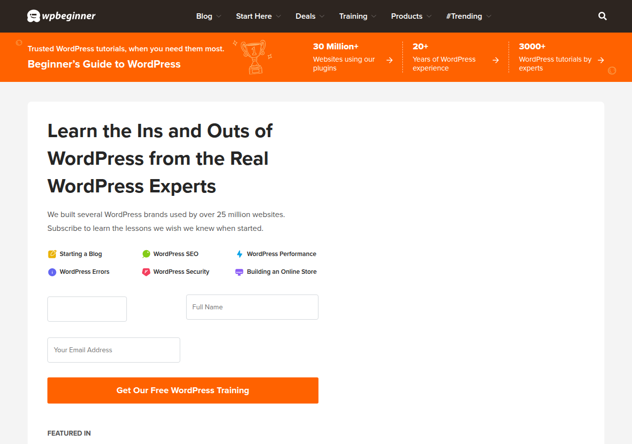 Screenshot of wpbeginner.com