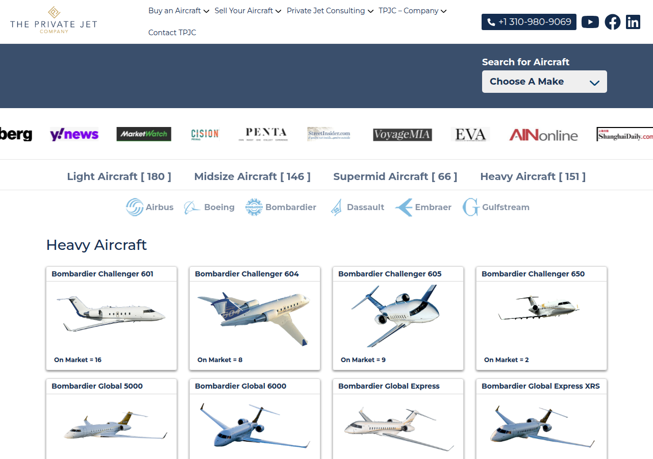 Screenshot of theprivatejetcompany.com