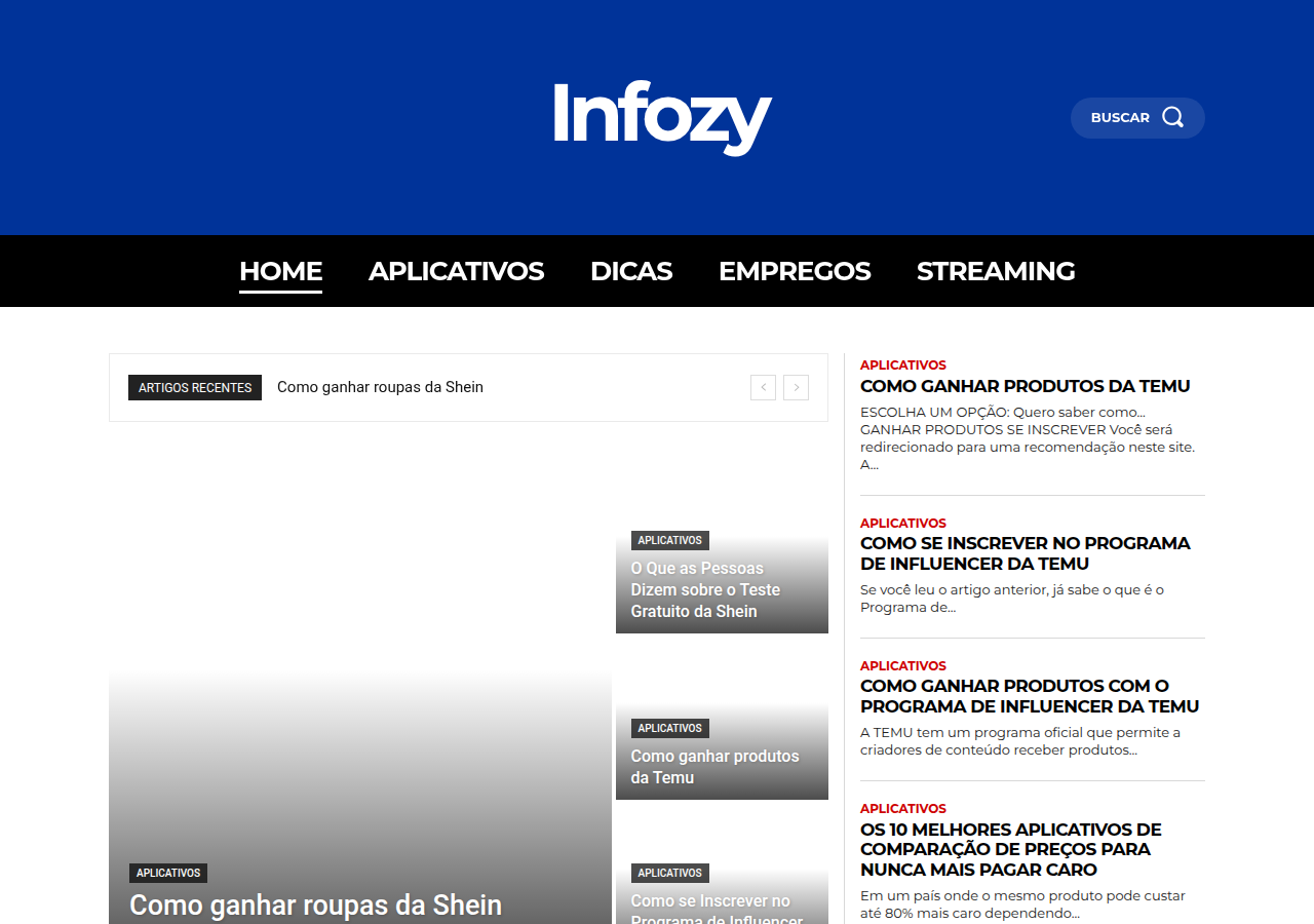 Screenshot of infozy.com.br