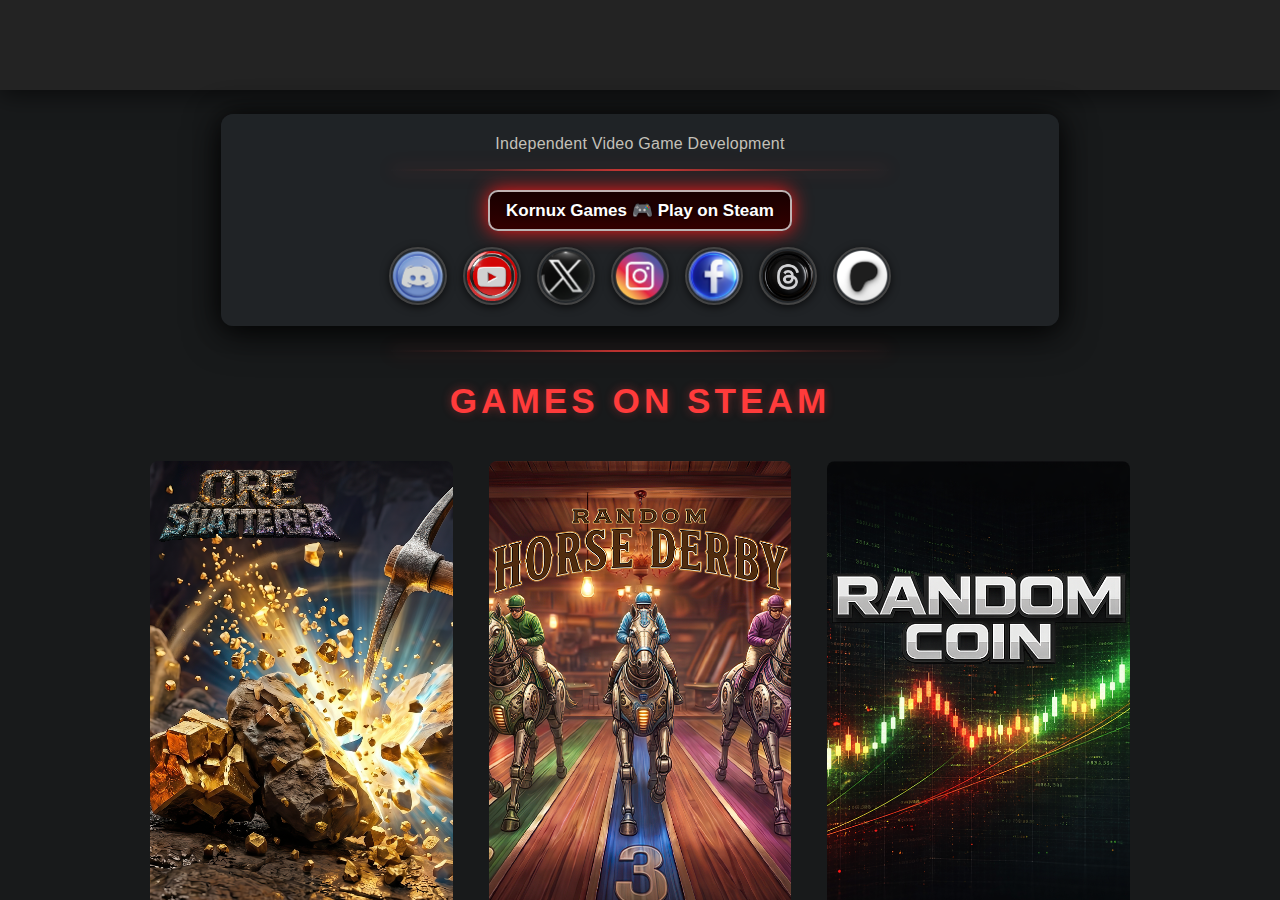 Screenshot of kornuxindustries.com