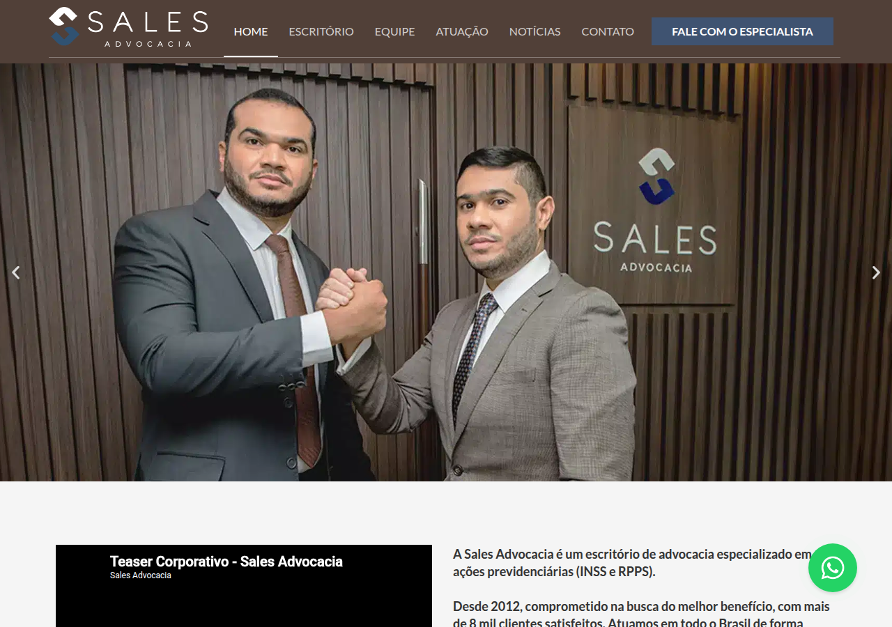 Screenshot of salesadvocacia.com
