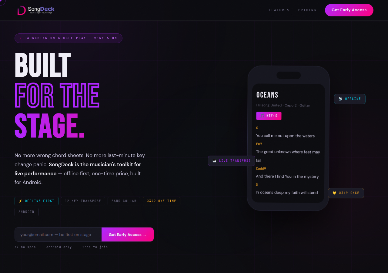 Screenshot of songdeck.in