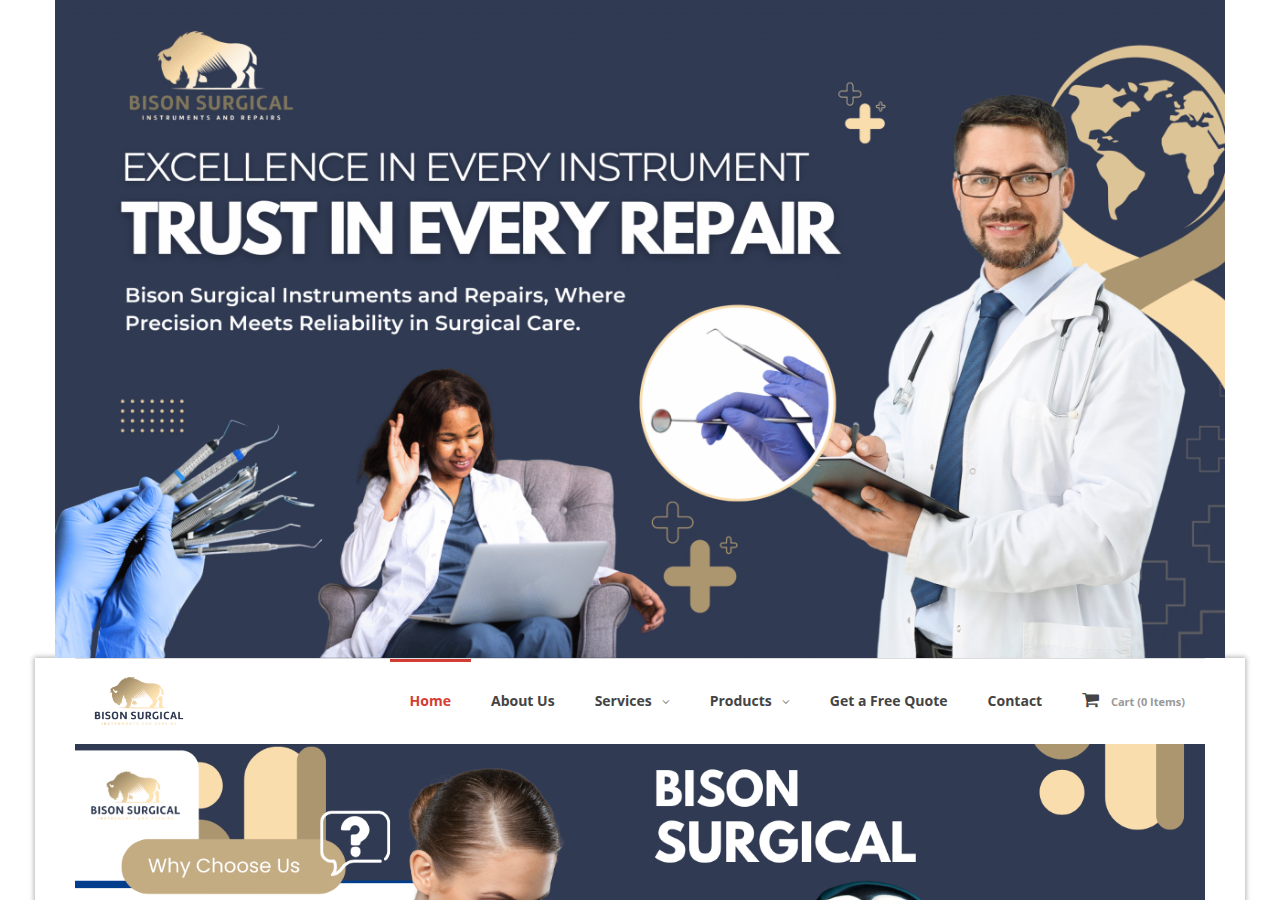 Screenshot of bisonsurgical.com