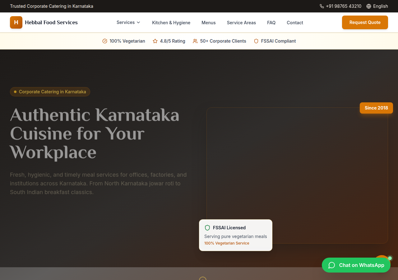 Screenshot of hebbalfoods.com