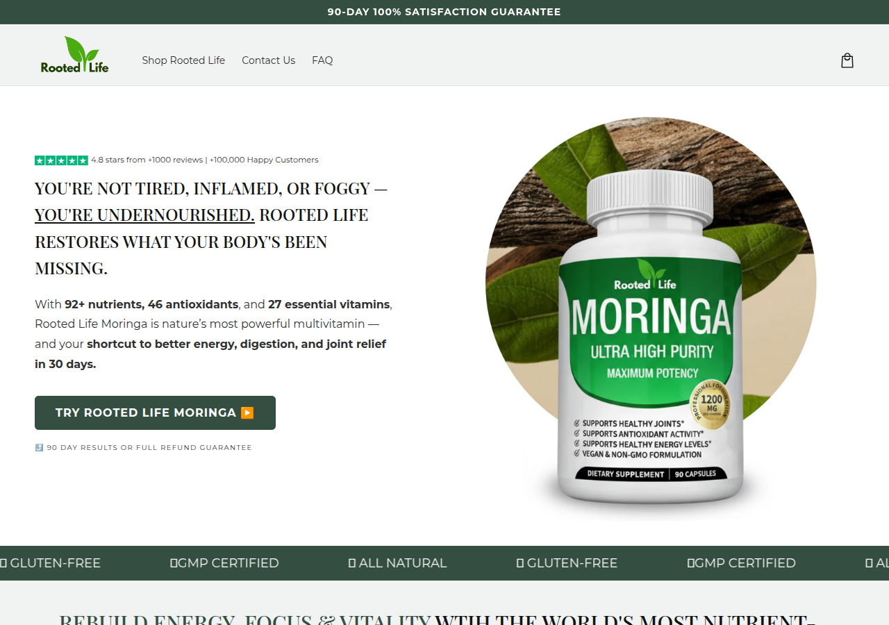 Screenshot of tryrootedlife.com
