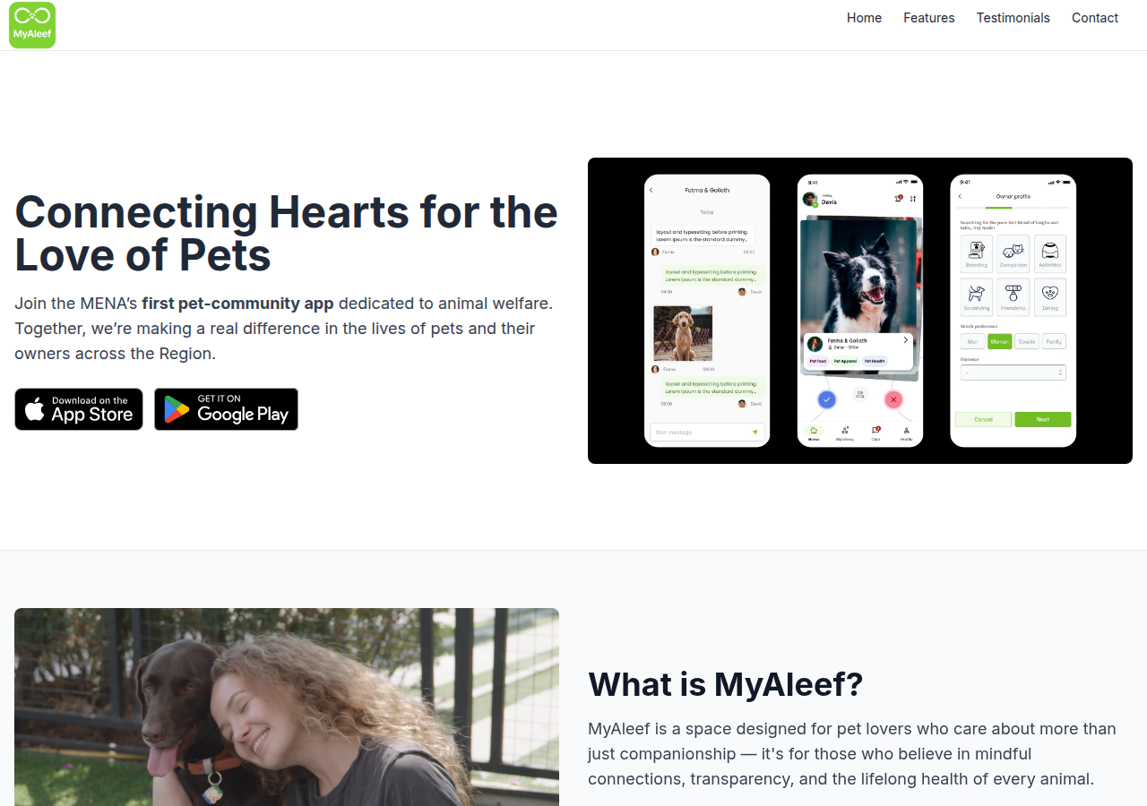 Screenshot of myaleef.com