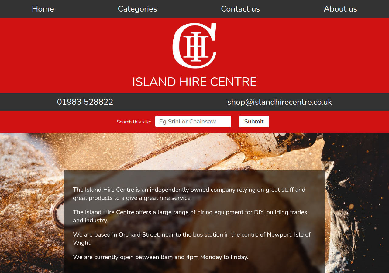 Screenshot of islandhirecentre.co.uk