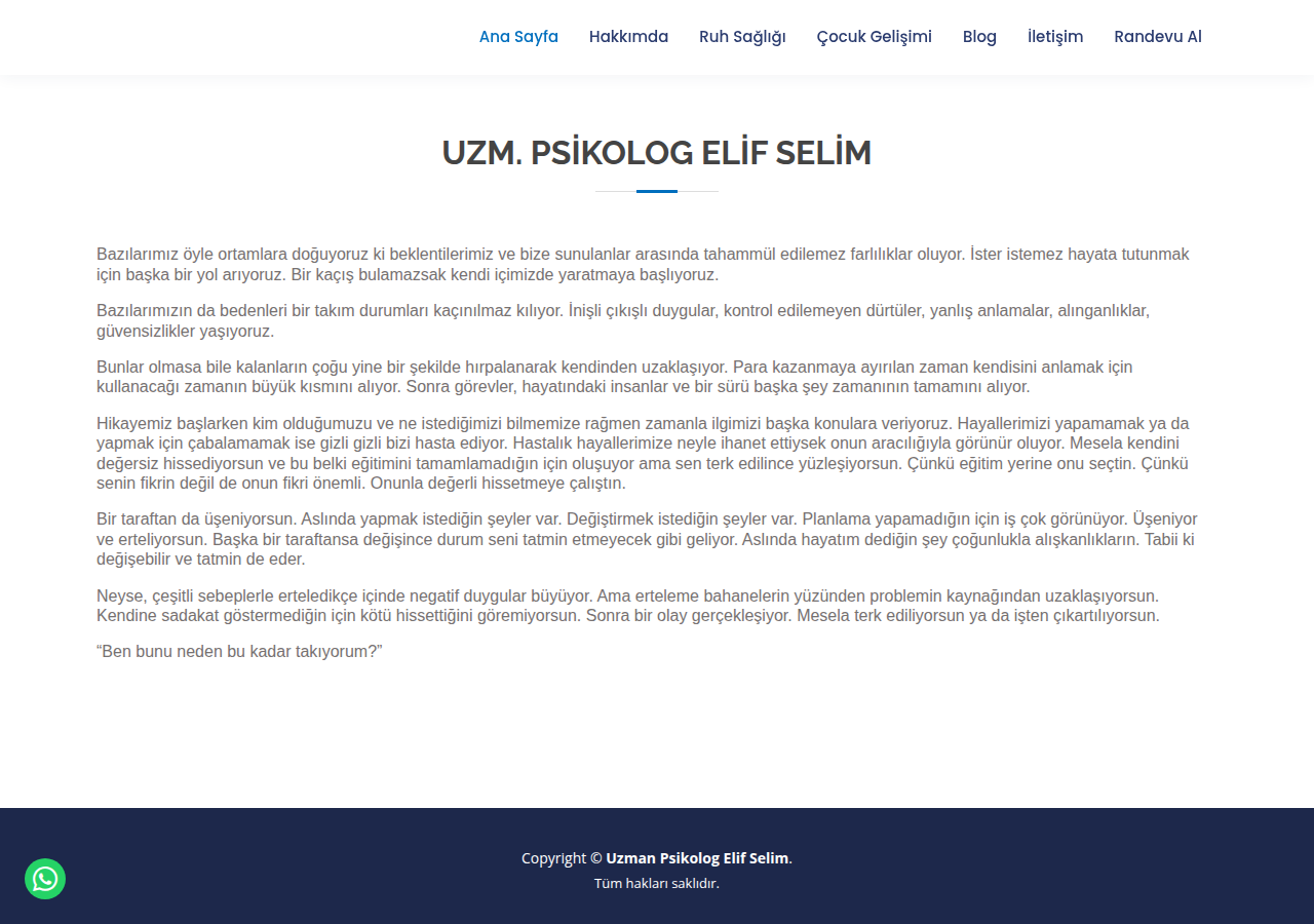 Screenshot of elifselim.com
