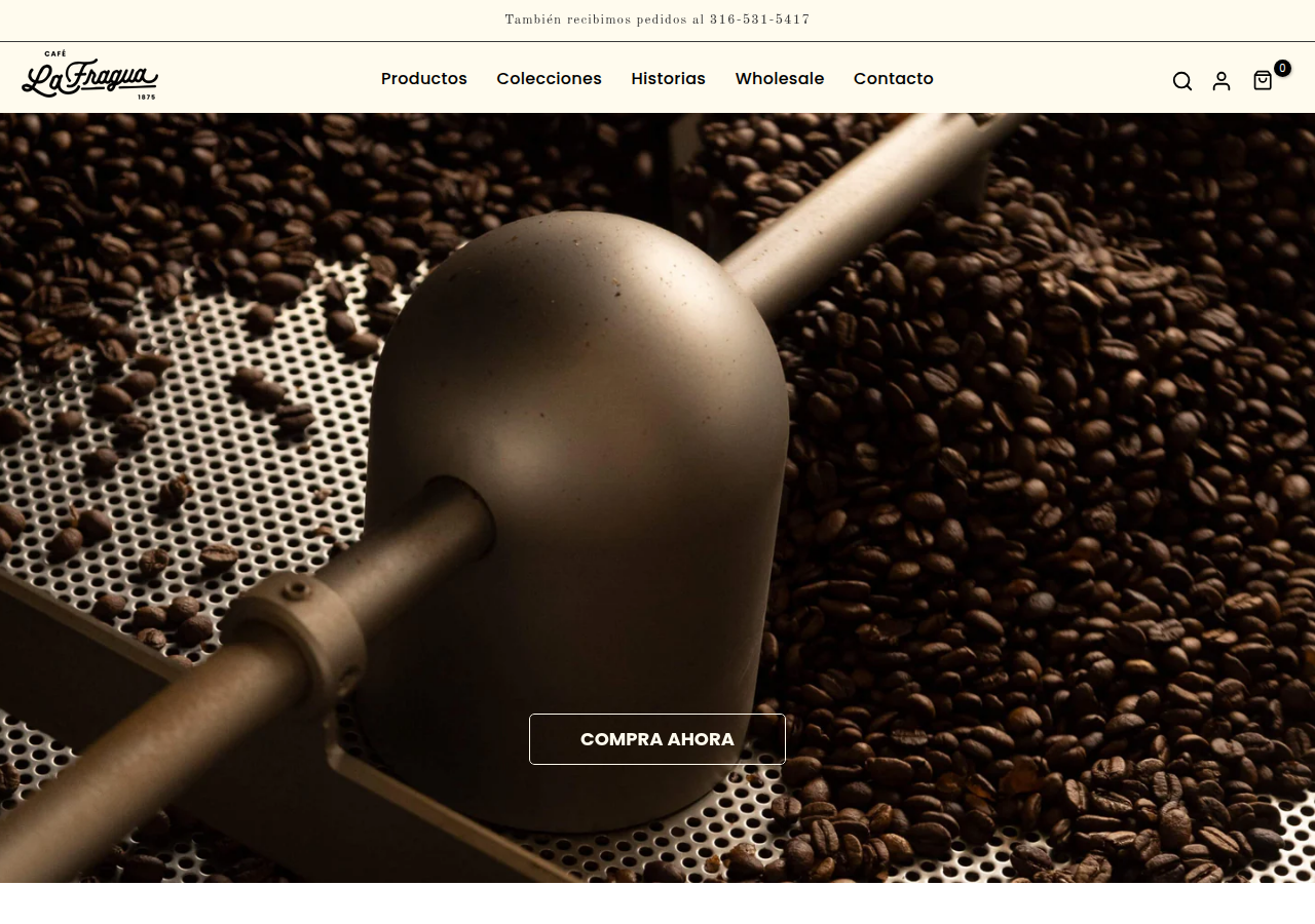 Screenshot of cafelafragua.com