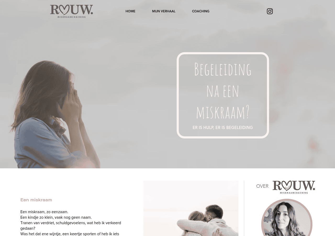 Screenshot of rouwmiskraamcoaching.nl