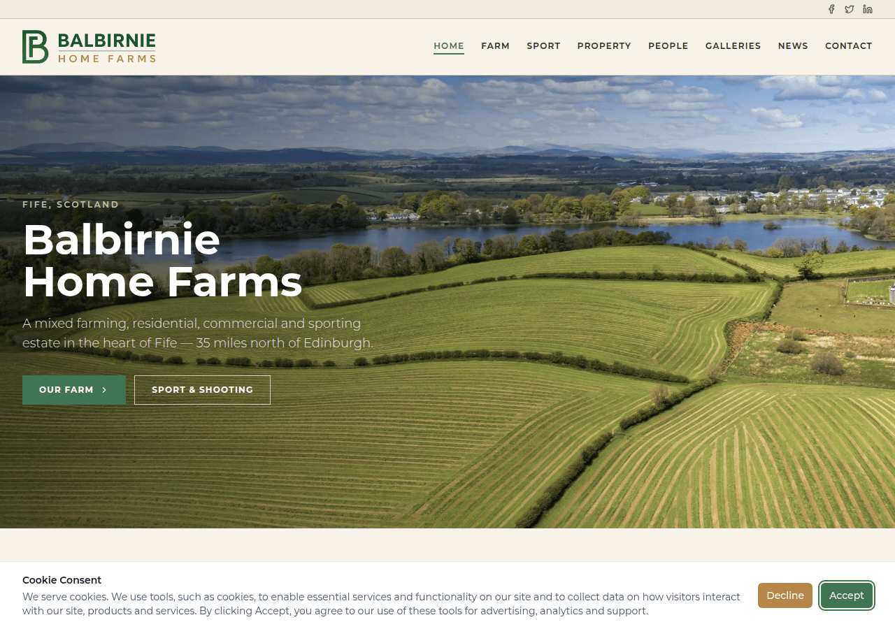 Screenshot of balbirnie.com