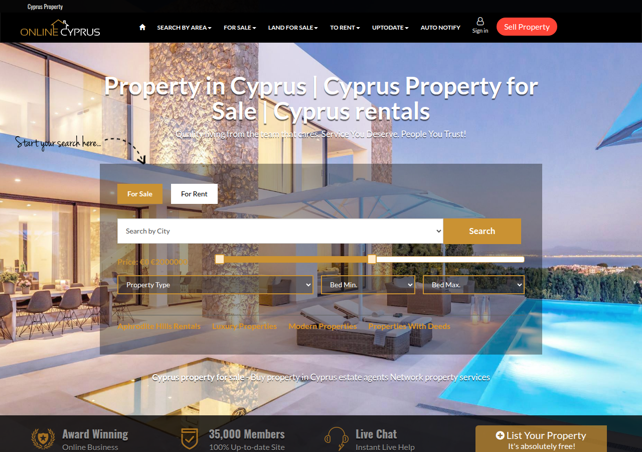 Screenshot of onlinecyprus.com